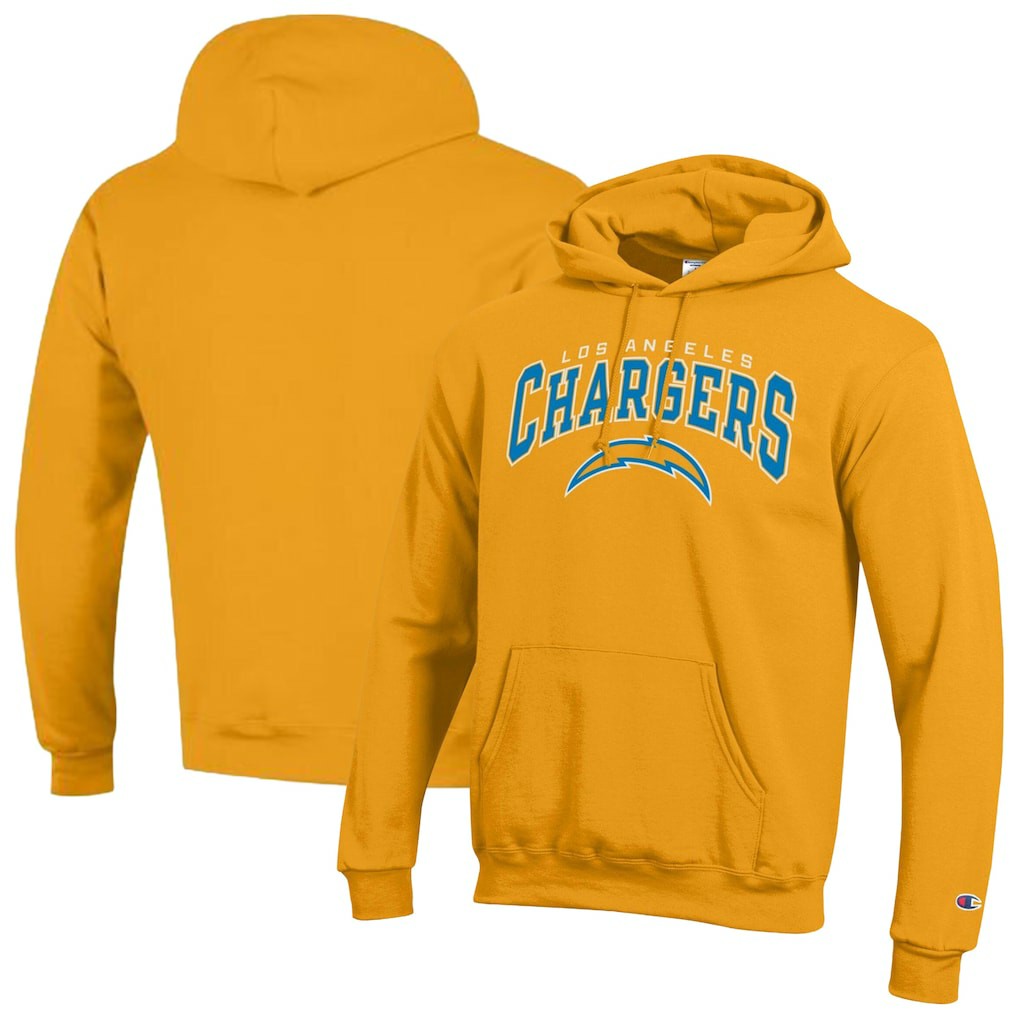 Los Angeles Chargers Champion Powerblend Arch over Logo Hoodie