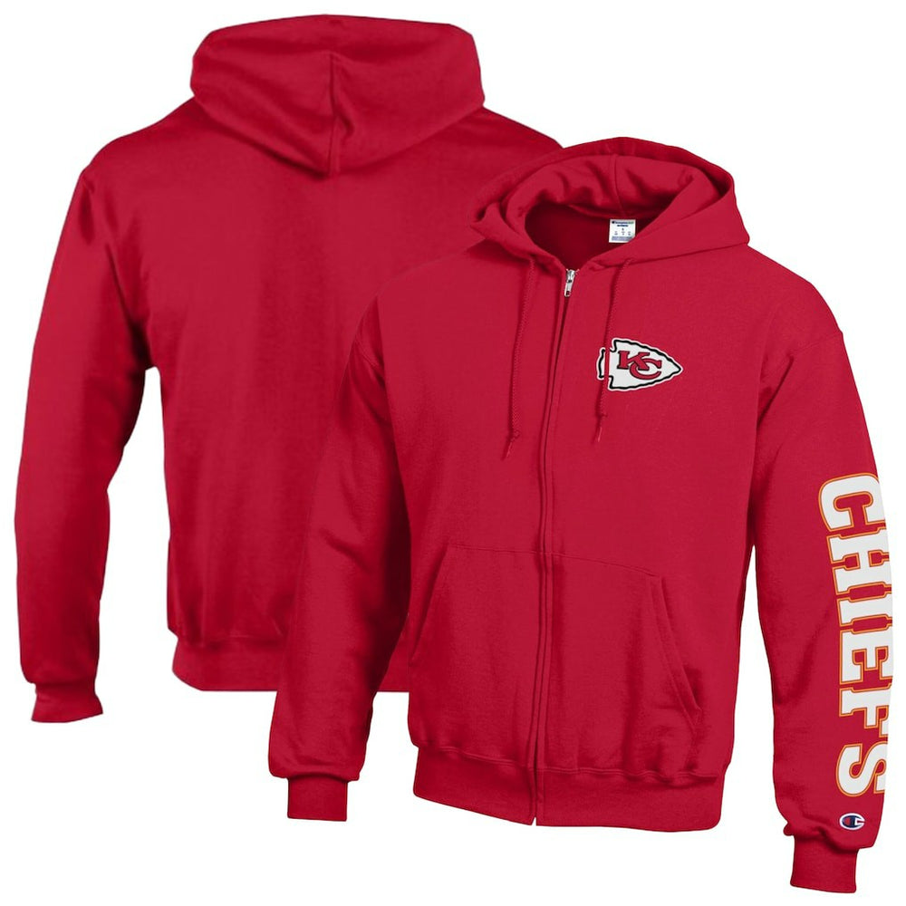 Kansas City Chiefs Champion Powerblend Fleece Full-Zip Hoodie