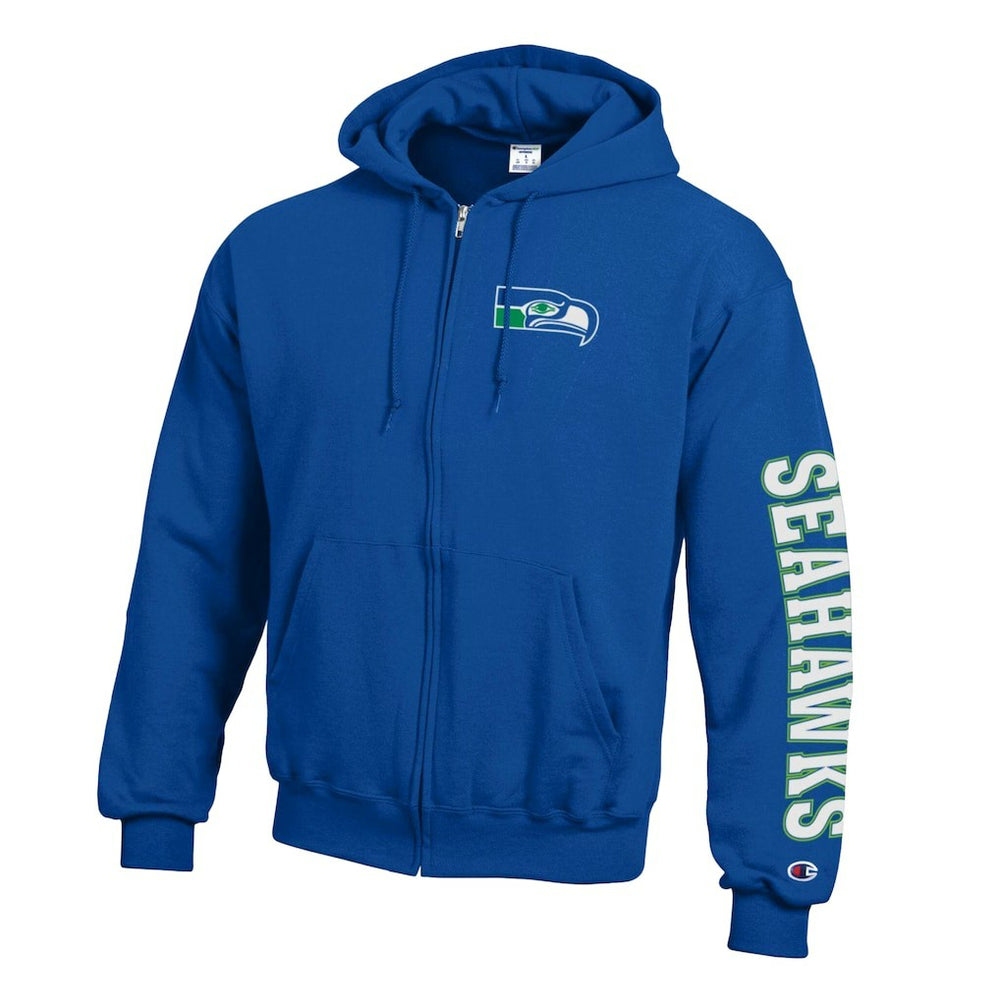 Seattle Seahawks Champion Powerblend Fleece Full-Zip Hoodie