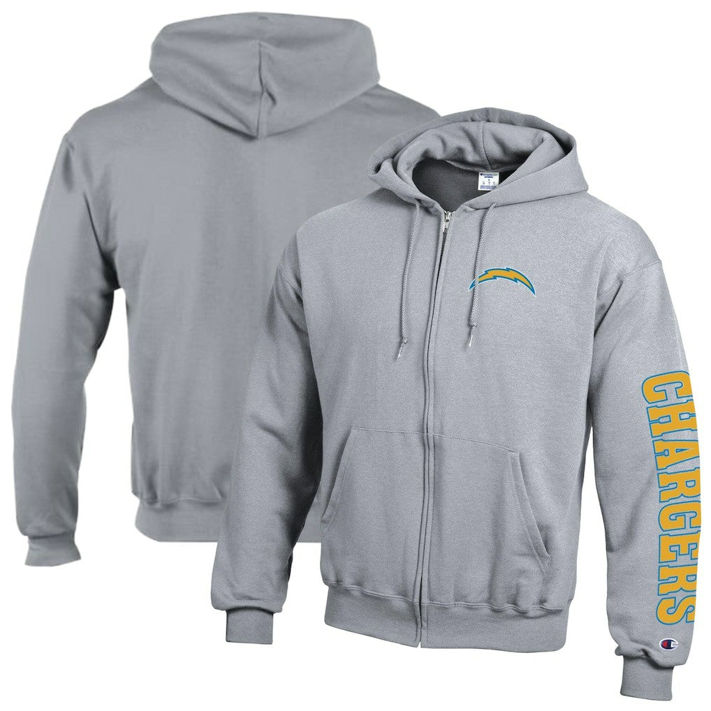 Los Angeles Chargers Champion Powerblend Fleece Full-Zip Hoodie