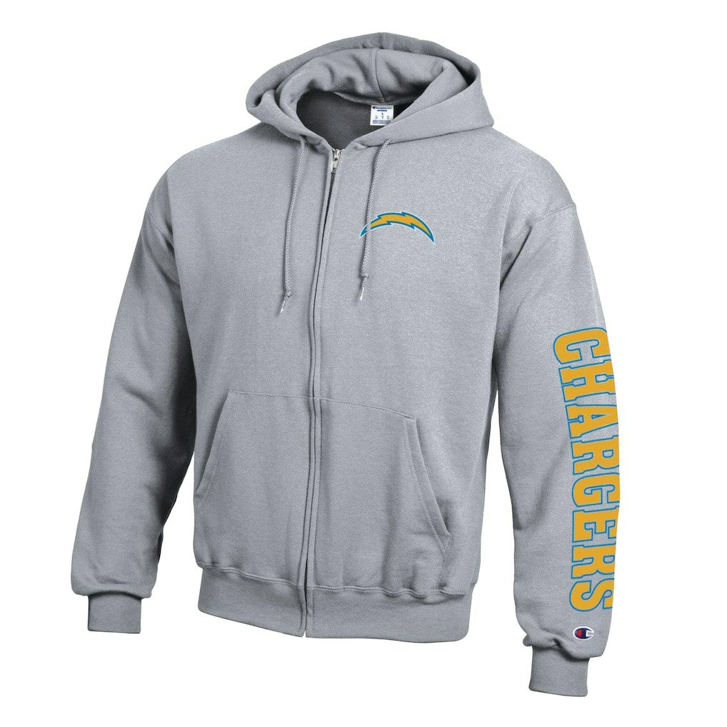Los Angeles Chargers Champion Powerblend Fleece Full-Zip Hoodie