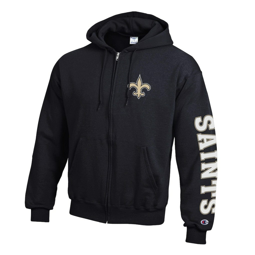 New Orleans Saints Champion Powerblend Fleece Full-Zip Hoodie
