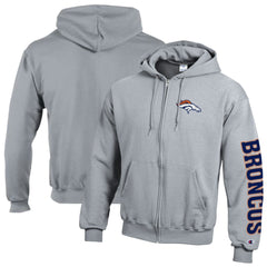 Denver Broncos Champion Powerblend Fleece Full-Zip Hoodie