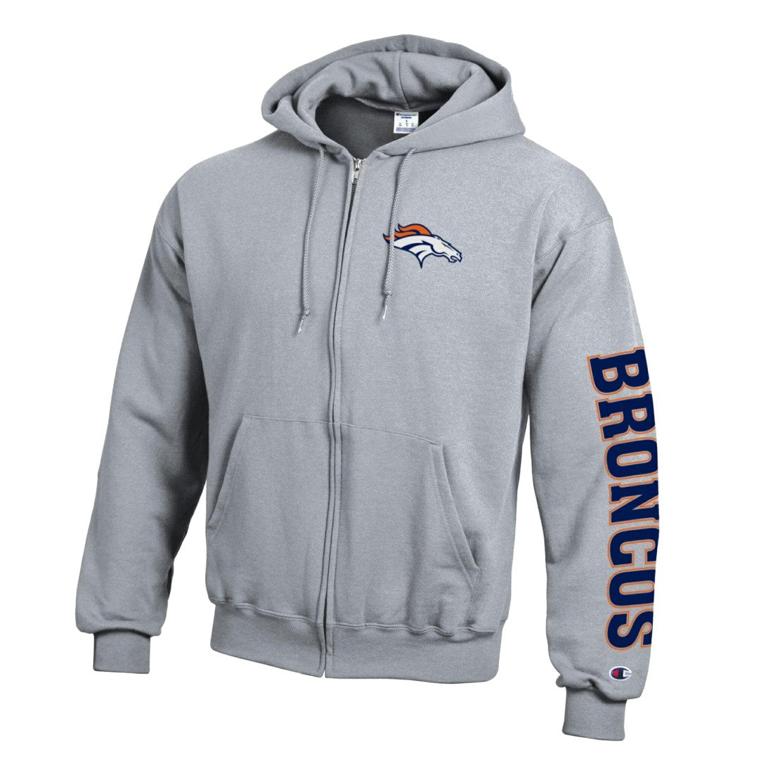 Denver Broncos Champion Powerblend Fleece Full-Zip Hoodie
