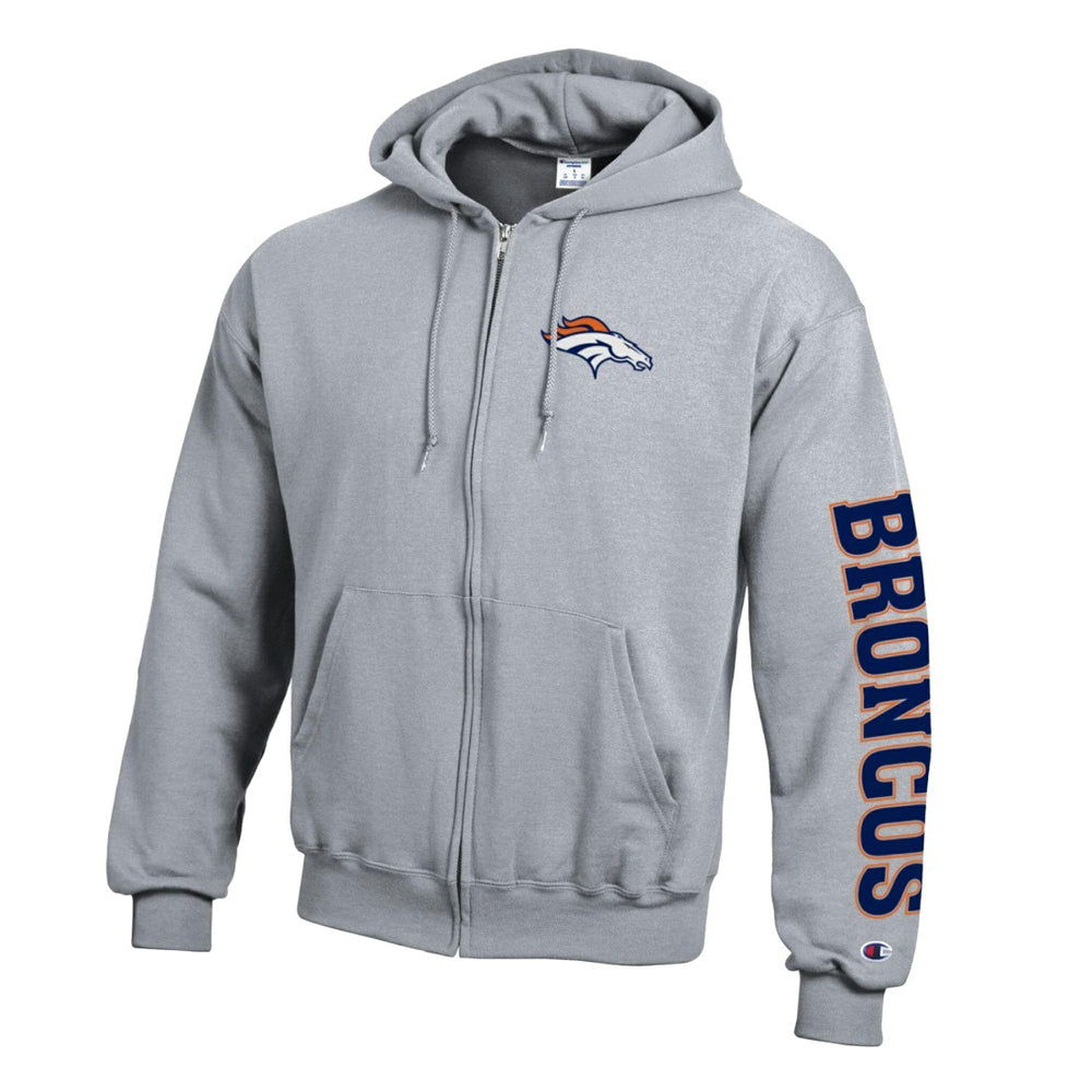 Denver Broncos Champion Powerblend Fleece Full-Zip Hoodie