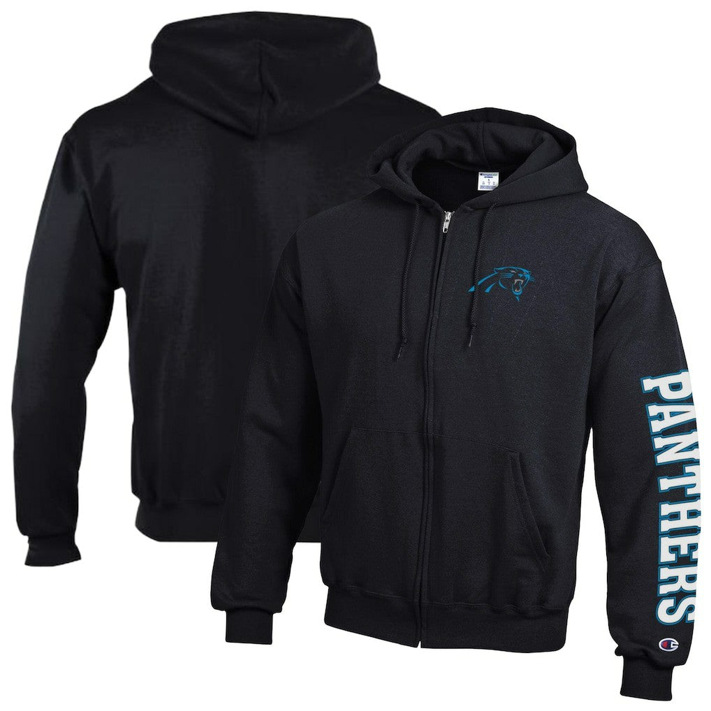 Carolina Panthers Champion Powerblend Fleece Full-Zip Hoodie