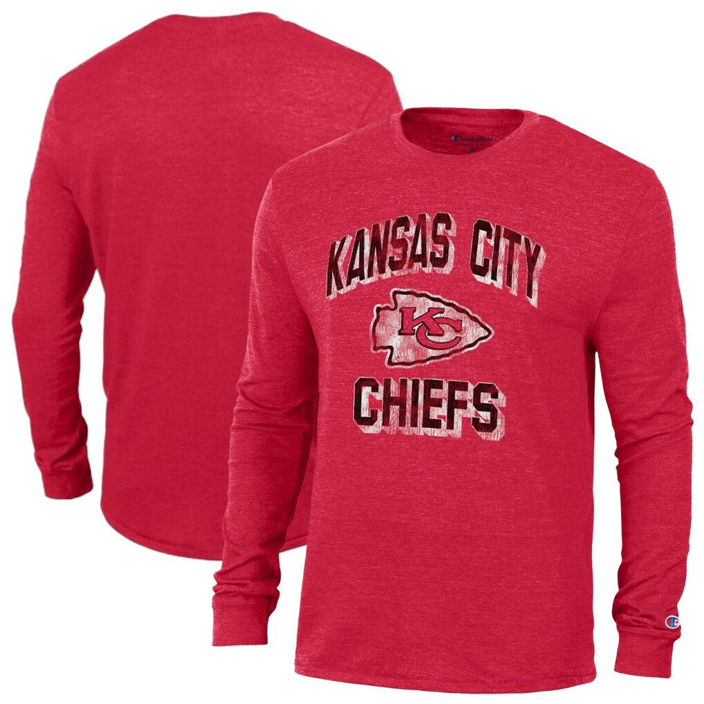 Kansas City Chiefs Champion Ultimate Tri-Blend Long Sleeve T-Shirt