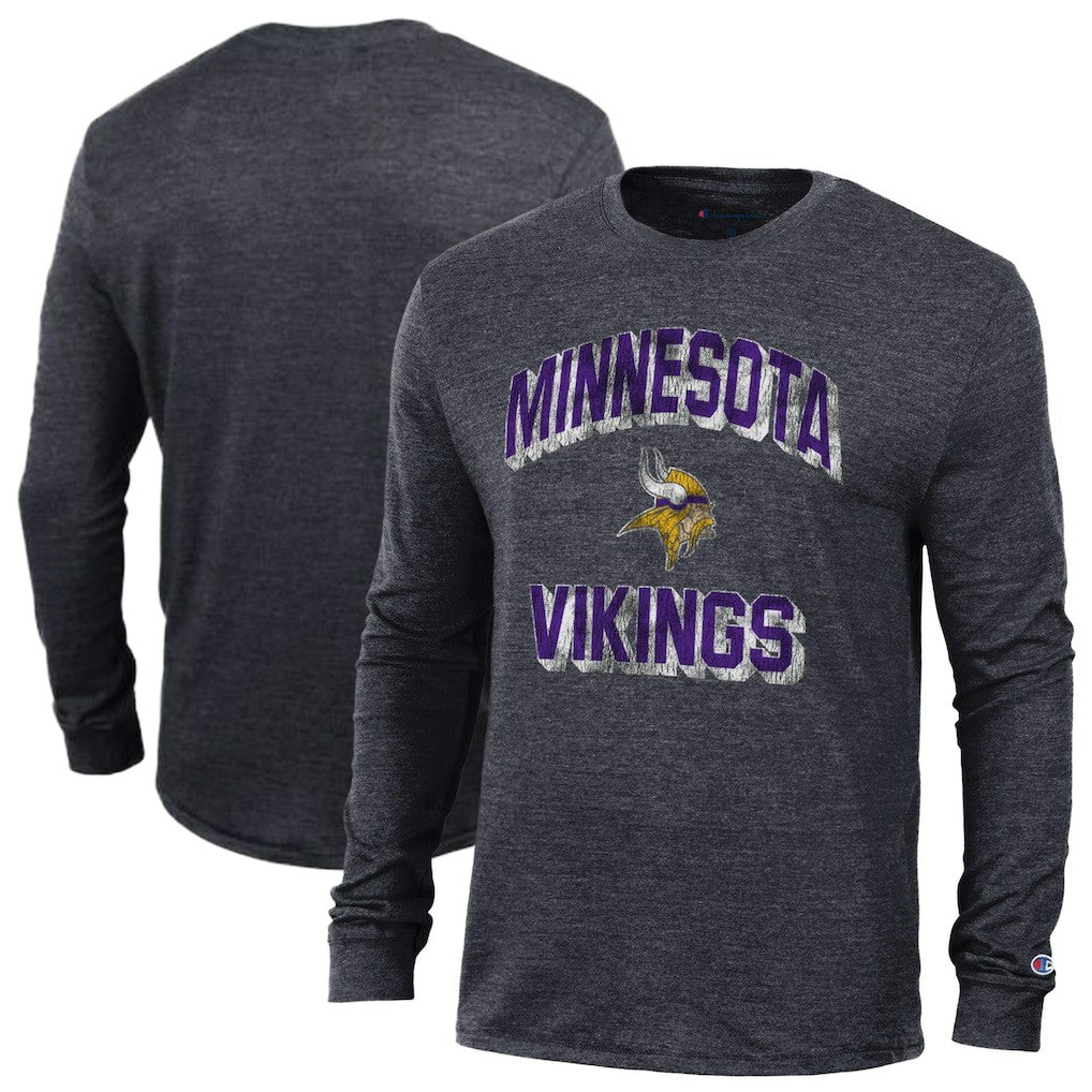 Minnesota Vikings Champion Ultimate Tri-Blend Long Sleeve T-Shirt