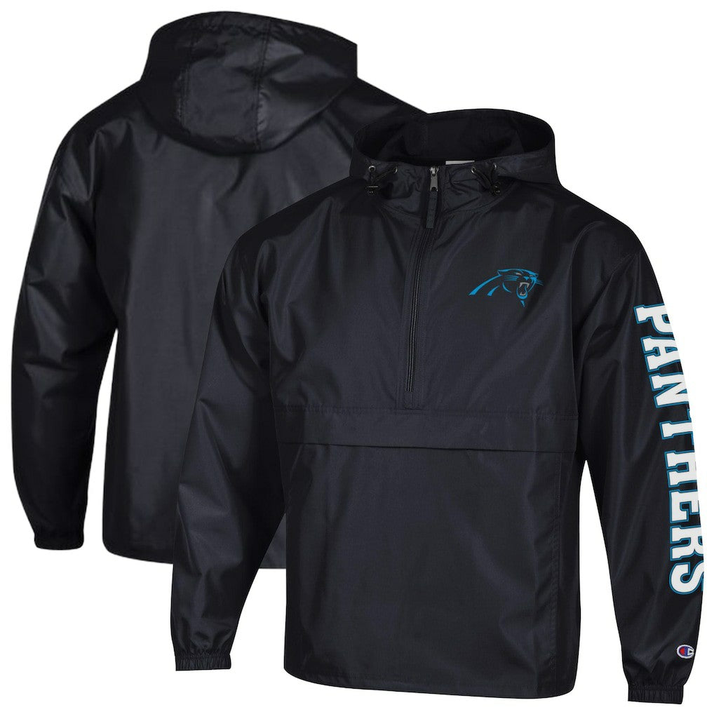 Carolina Panthers Champion Packable Windbreaker Half-Zip Jacket