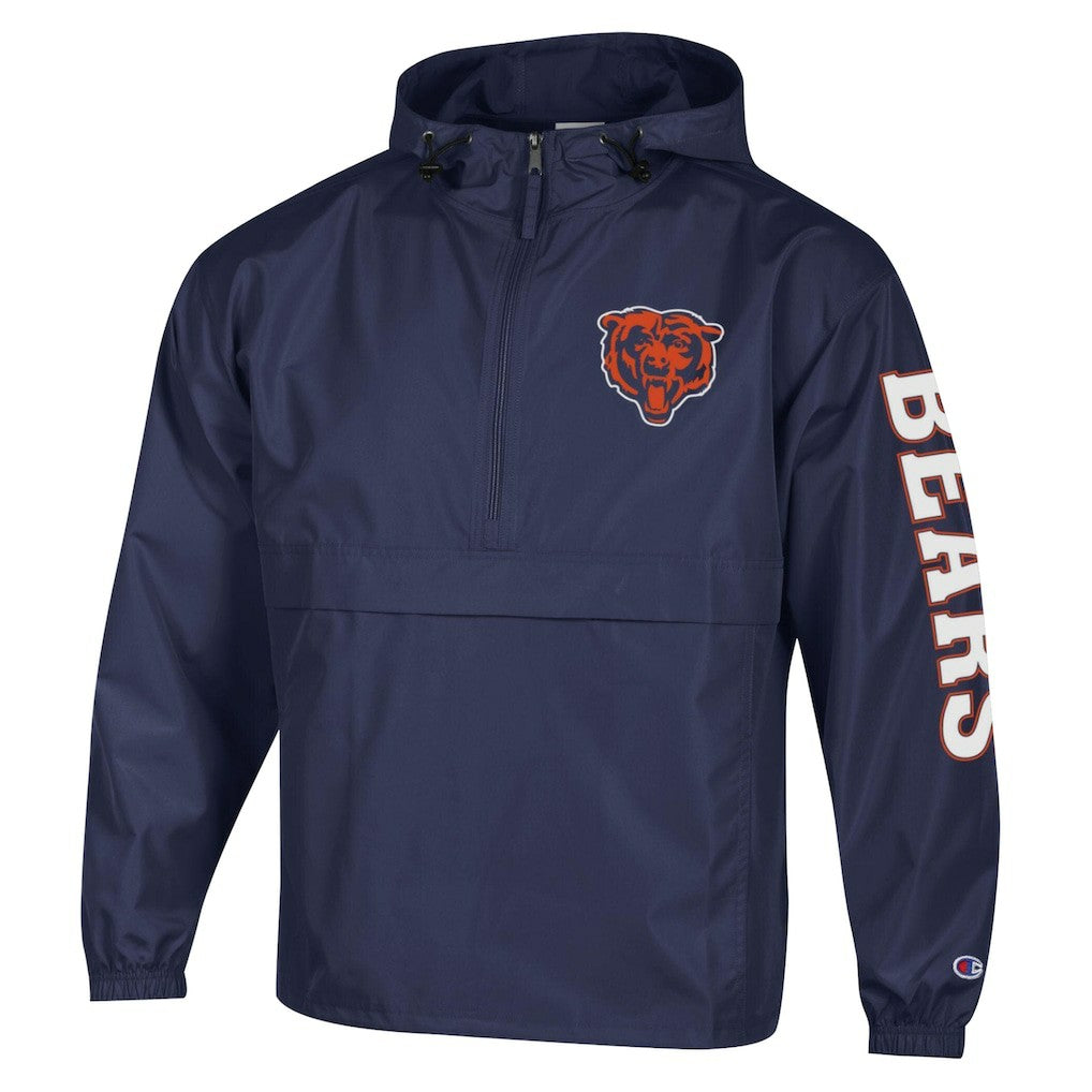 Chicago Bears Champion Packable Windbreaker Half-Zip Jacket