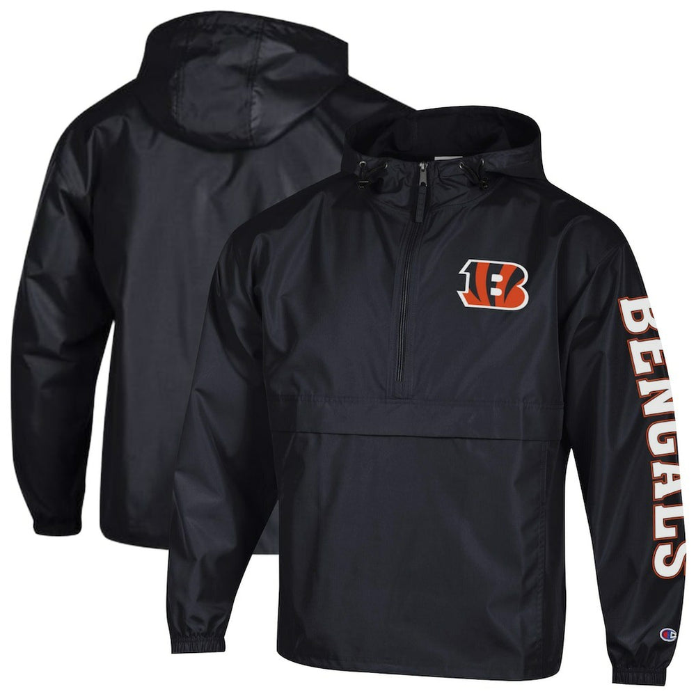 Cincinnati Bengals Champion Packable Windbreaker Half-Zip Jacket
