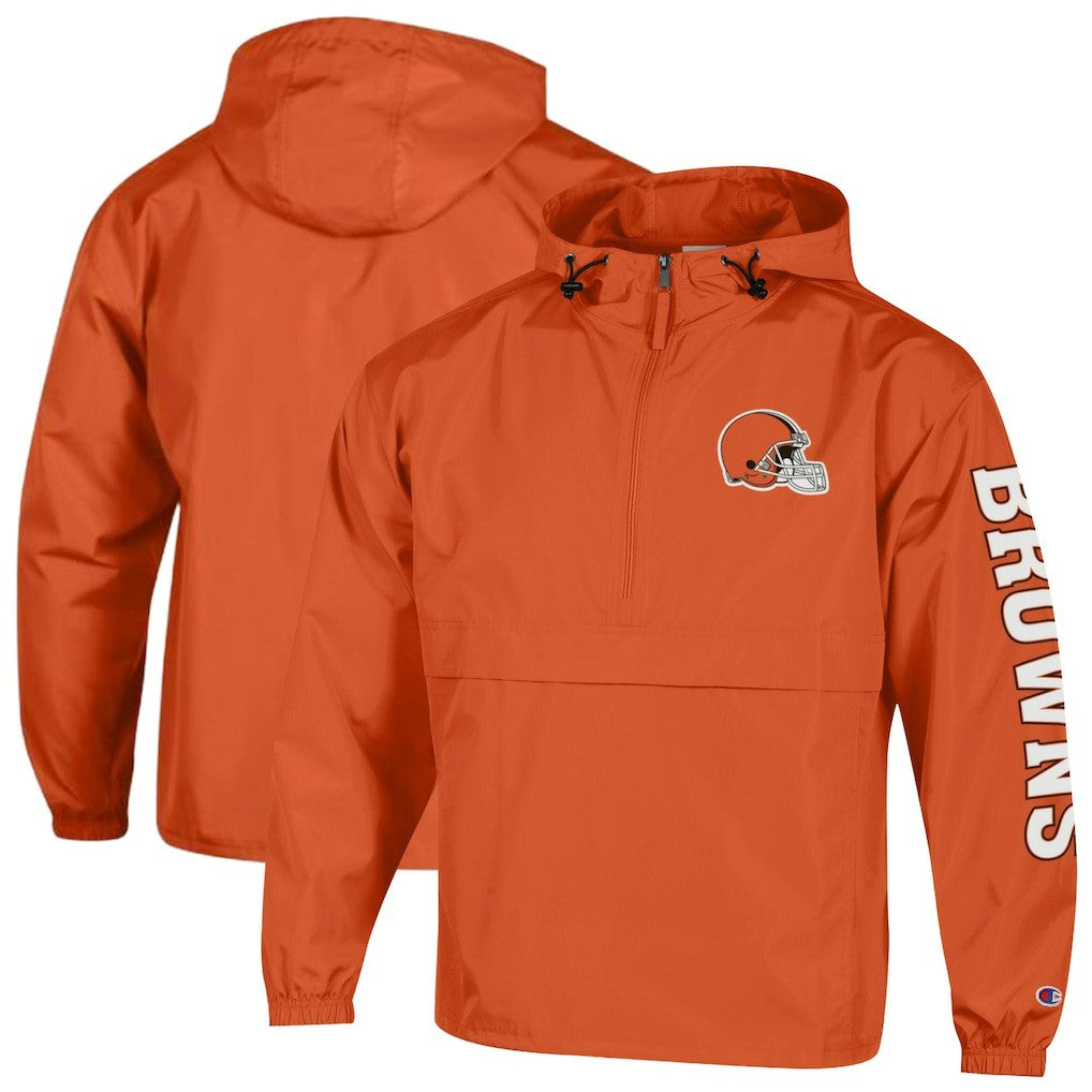Cleveland Browns Champion Packable Windbreaker Half-Zip Jacket