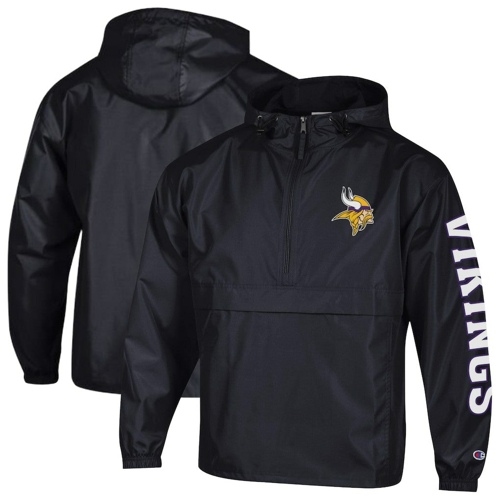 Minnesota Vikings Champion Packable Windbreaker Half-Zip Jacket