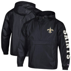 New Orleans Saints Champion Packable Windbreaker Half-Zip Jacket