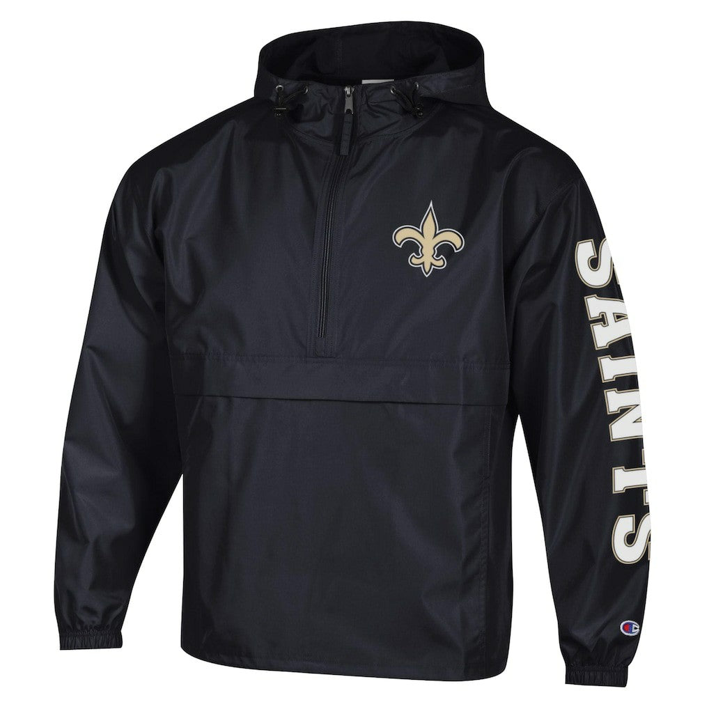 New Orleans Saints Champion Packable Windbreaker Half-Zip Jacket