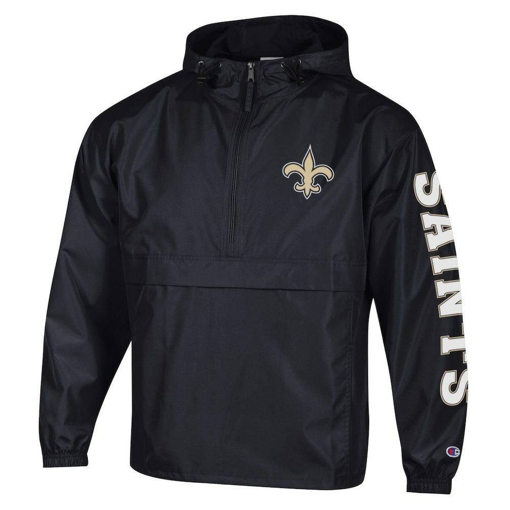 New Orleans Saints Champion Packable Windbreaker Half-Zip Jacket