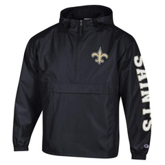New Orleans Saints Champion Packable Windbreaker Half-Zip Jacket