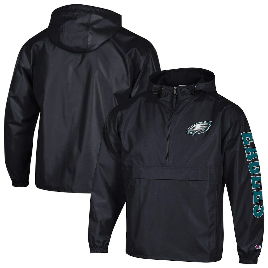 Philadelphia Eagles Champion Packable Windbreaker Half-Zip Jacket