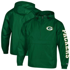 Green Bay Packers Champion Packable Windbreaker Half-Zip Jacket
