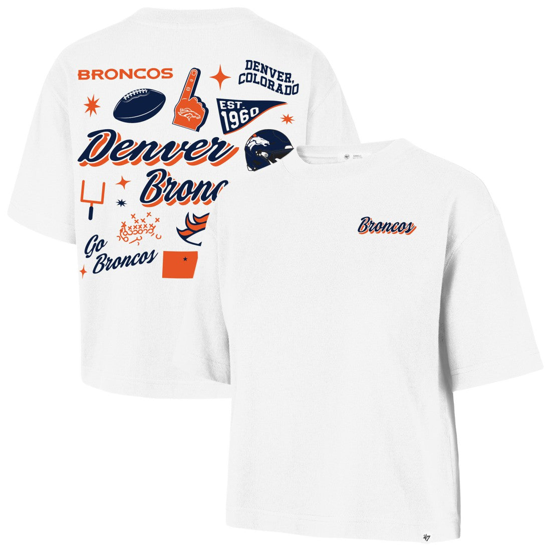 Denver Broncos 47 brand '47 Women's Collage Script Reed City T-Shirt