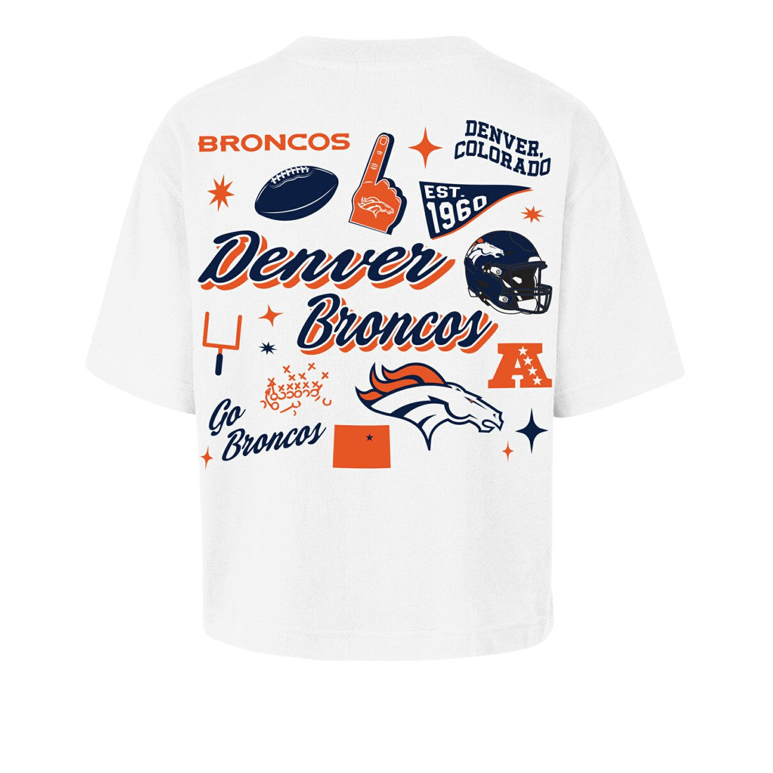 Denver Broncos 47 brand '47 Women's Collage Script Reed City T-Shirt