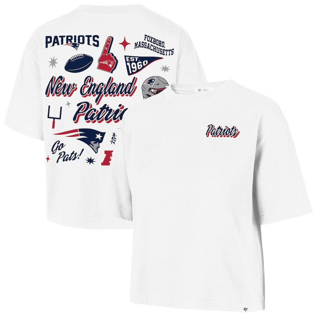 New England Patriots 47 brand '47 Women's Collage Script Reed City T-Shirt