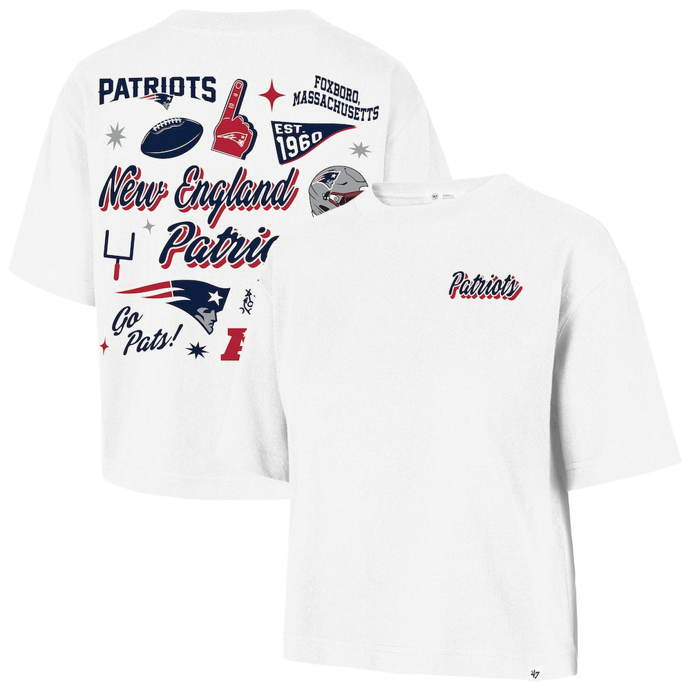 New England Patriots 47 brand '47 Women's Collage Script Reed City T-Shirt