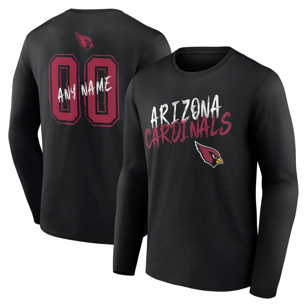 Arizona Cardinals  Hustle Personalized Name & Number Long Sleeve T-Shirt