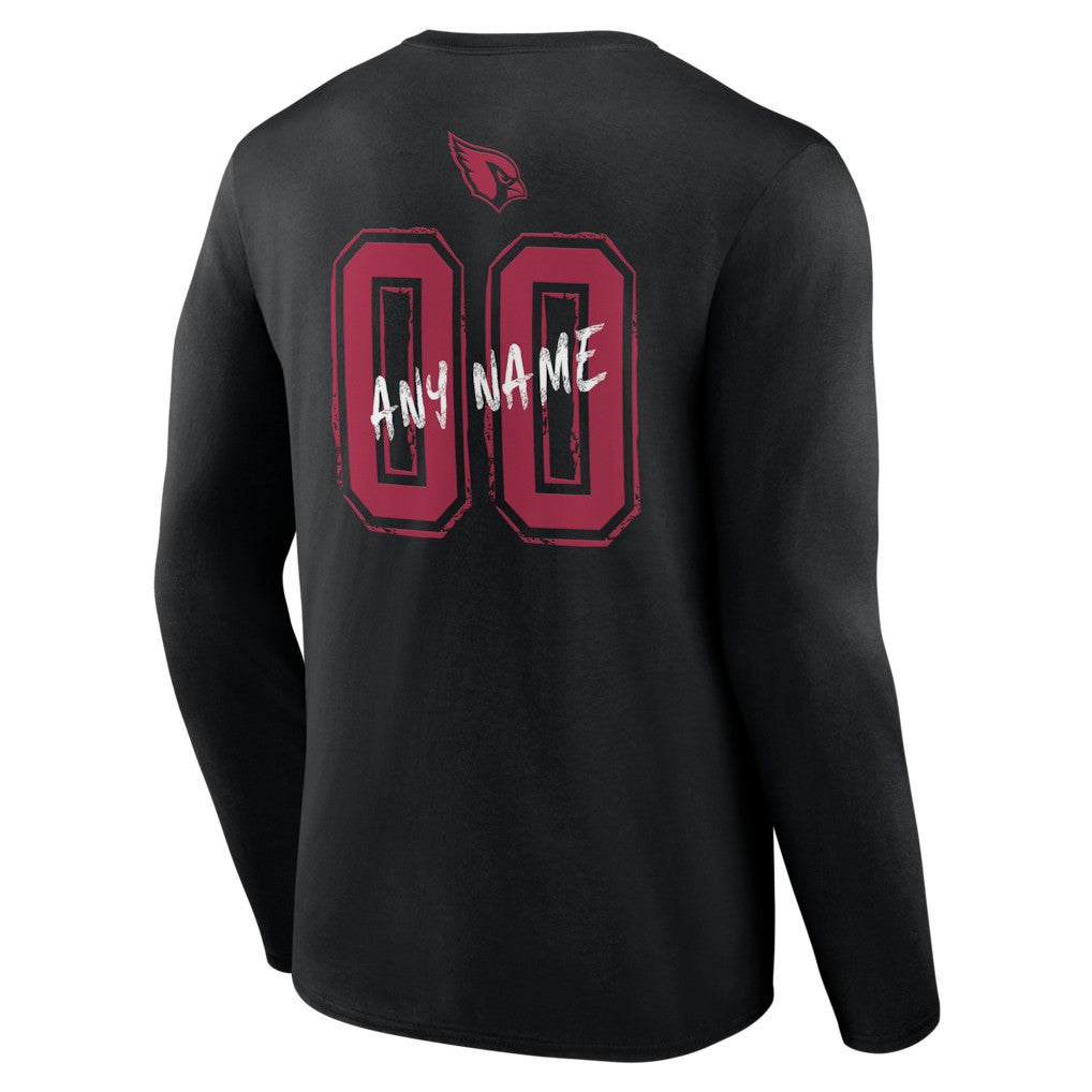 Arizona Cardinals  Hustle Personalized Name & Number Long Sleeve T-Shirt