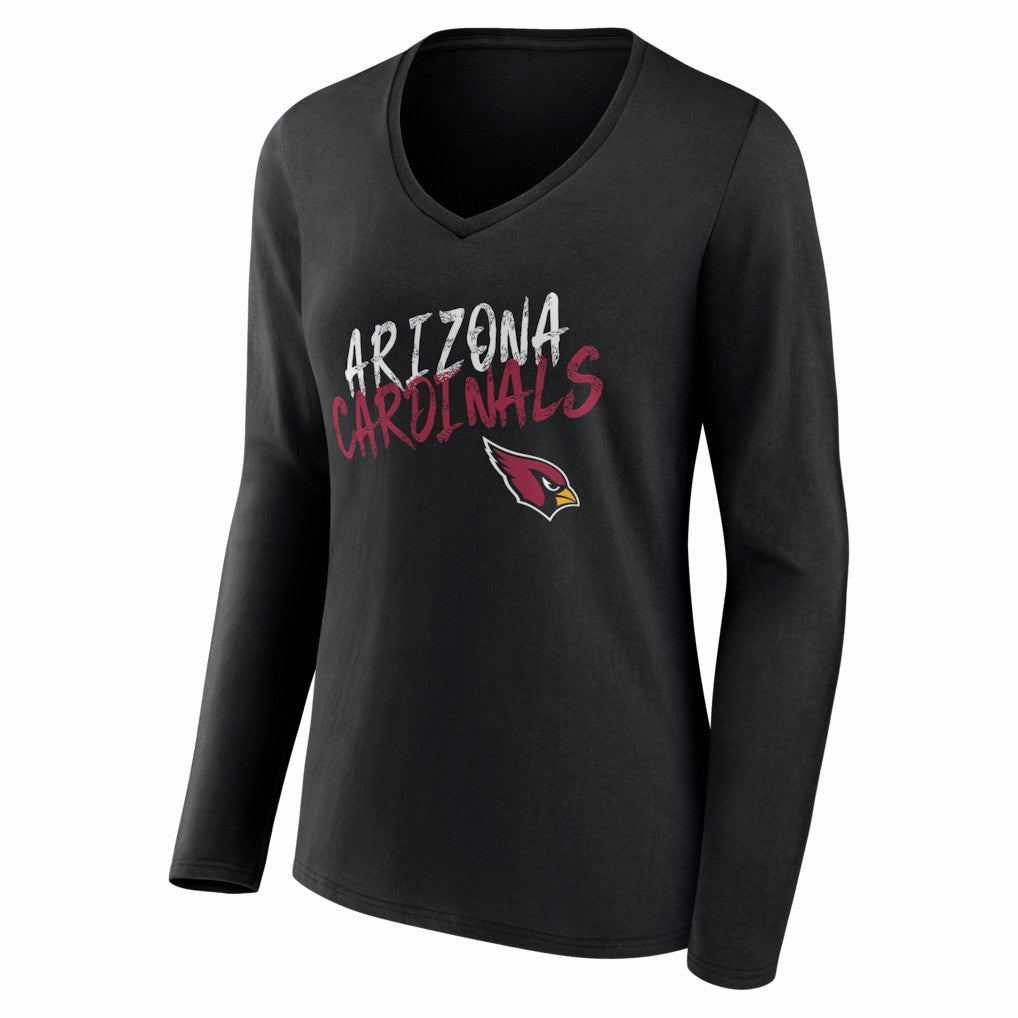 Arizona Cardinals  Women's Hustle Personalized Name & Number Long Sleeve V-Neck T-Shirt