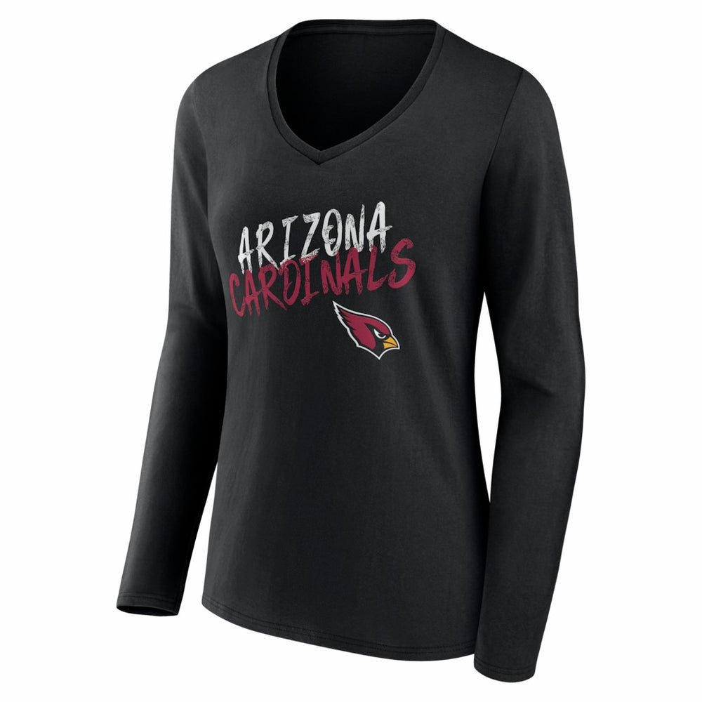 Arizona Cardinals  Women's Hustle Personalized Name & Number Long Sleeve V-Neck T-Shirt