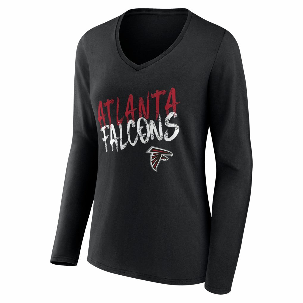 Atlanta Falcons  Women's Hustle Personalized Name & Number Long Sleeve V-Neck T-Shirt