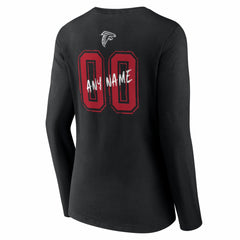 Atlanta Falcons  Women's Hustle Personalized Name & Number Long Sleeve V-Neck T-Shirt