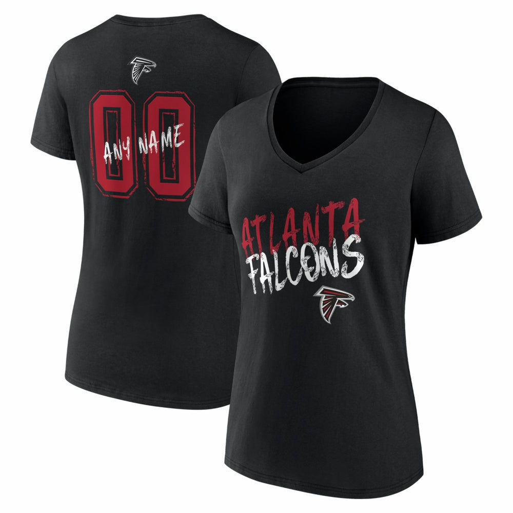 Atlanta Falcons  Women's Hustle Personalized Name & Number V-Neck T-Shirt