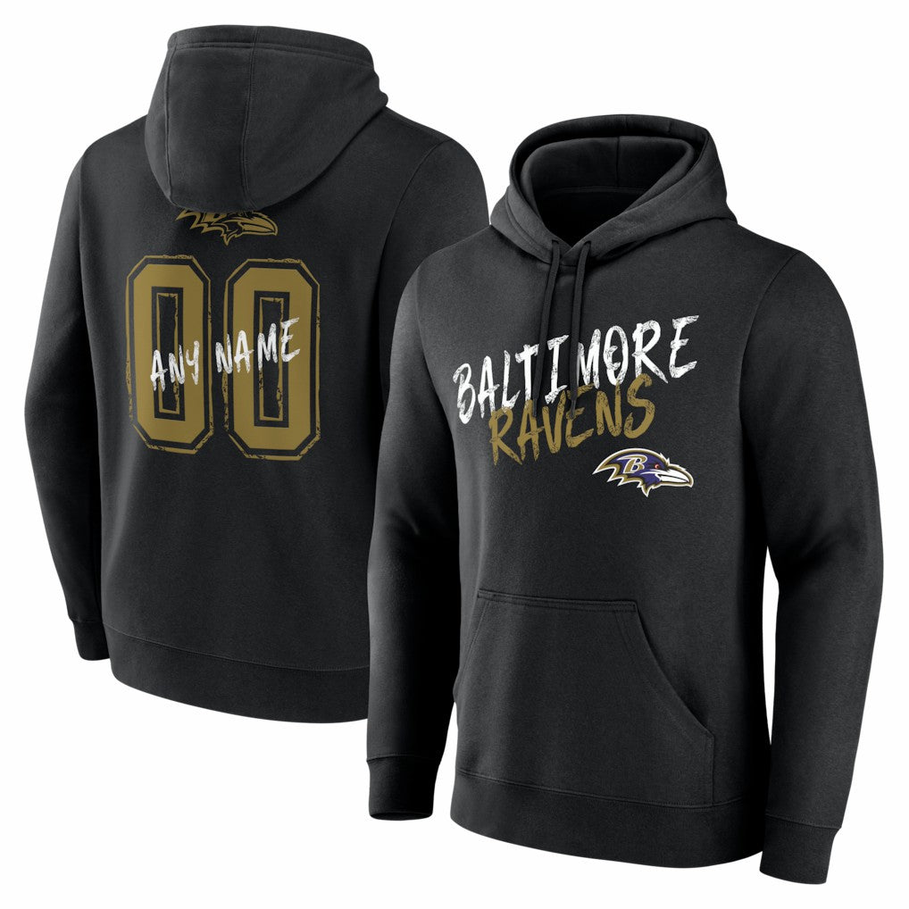 Baltimore Ravens  Hustle Personalized Name & Number Hoodie