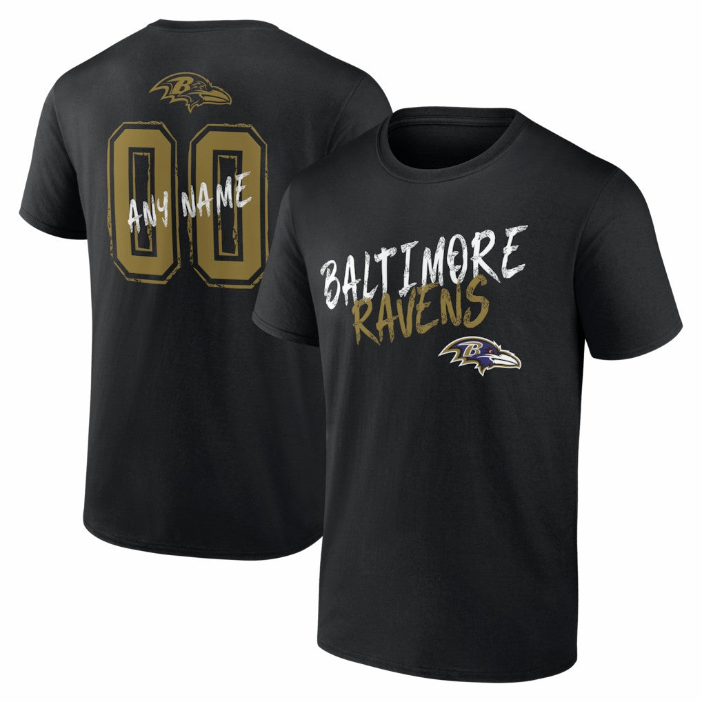 Baltimore Ravens  Hustle Personalized Name & Number T-Shirt