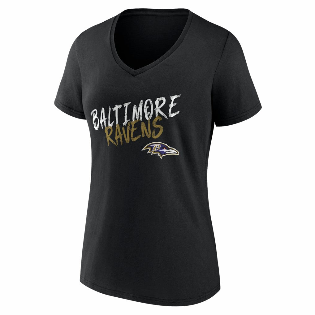 Baltimore Ravens  Women's Hustle Personalized Name & Number V-Neck T-Shirt