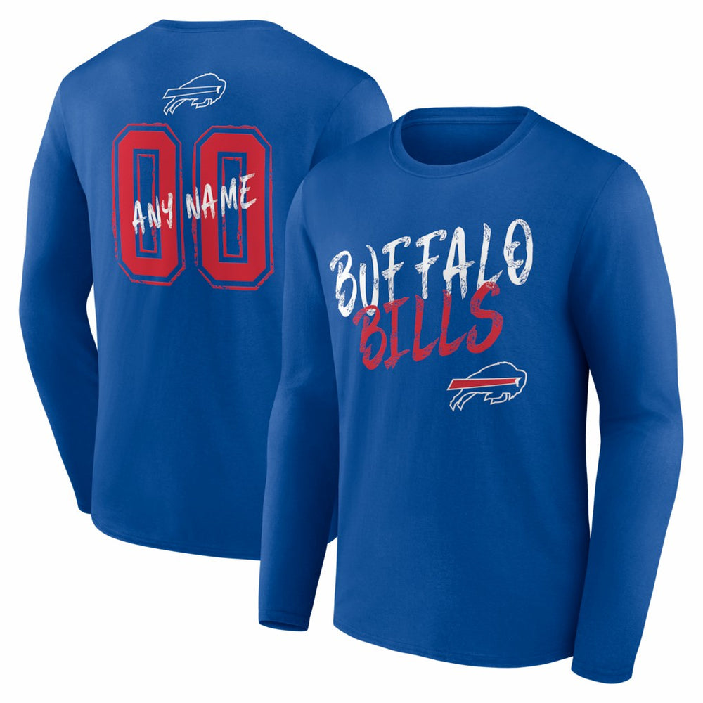 Buffalo Bills  Hustle Personalized Name & Number Long Sleeve T-Shirt