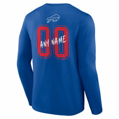 Buffalo Bills  Hustle Personalized Name & Number Long Sleeve T-Shirt