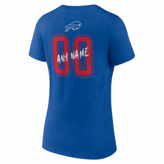 Buffalo Bills  Women's Hustle Personalized Name & Number V-Neck T-Shirt