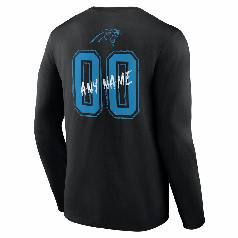 Carolina Panthers  Hustle Personalized Name & Number Long Sleeve T-Shirt