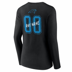 Carolina Panthers  Women's Hustle Personalized Name & Number Long Sleeve V-Neck T-Shirt