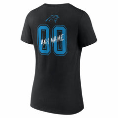 Carolina Panthers  Women's Hustle Personalized Name & Number V-Neck T-Shirt