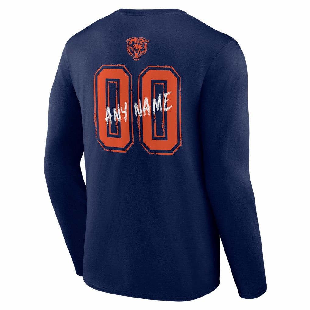 Chicago Bears  Hustle Personalized Name & Number Long Sleeve T-Shirt