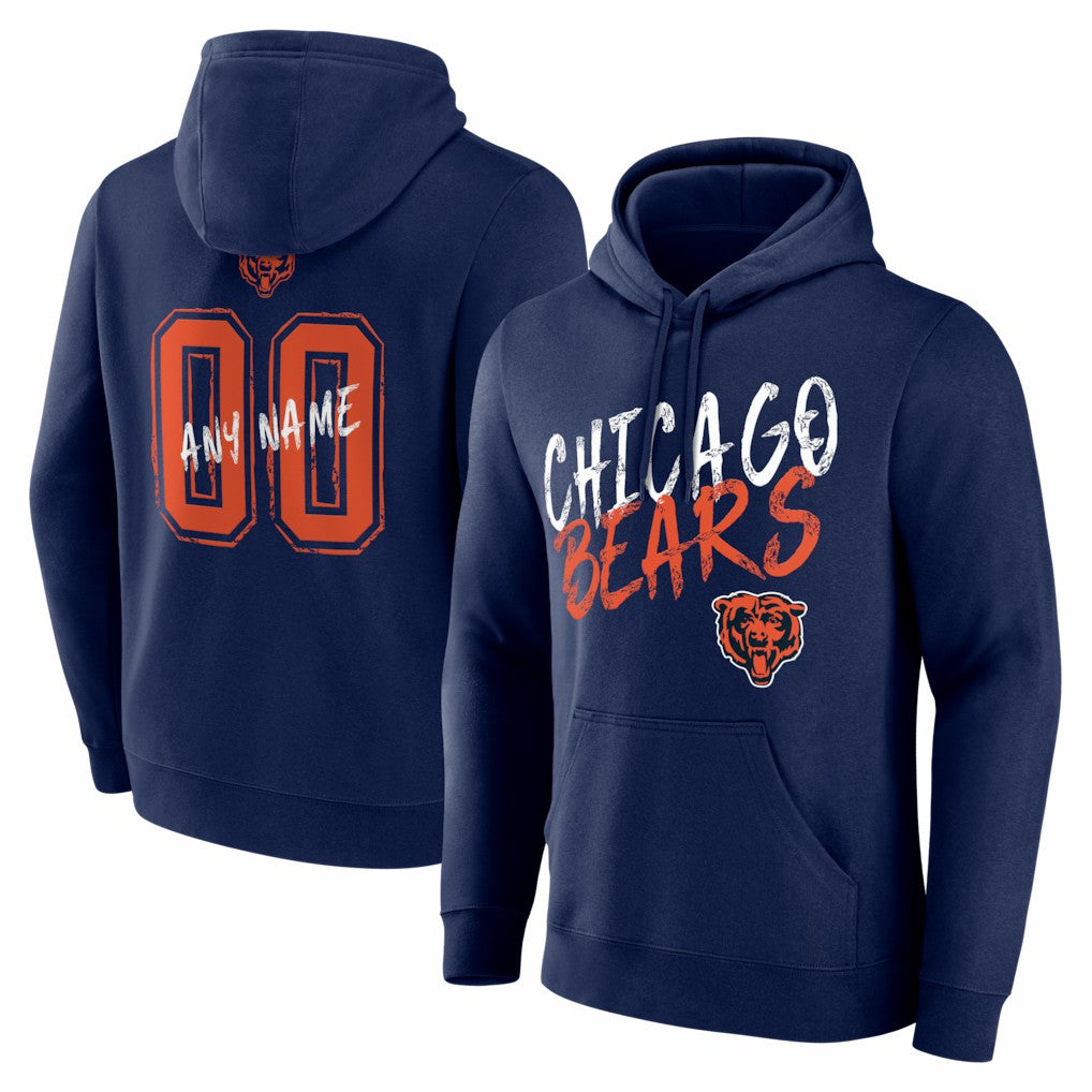 Chicago Bears  Hustle Personalized Name & Number Hoodie