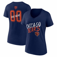 Chicago Bears  Women's Hustle Personalized Name & Number V-Neck T-Shirt