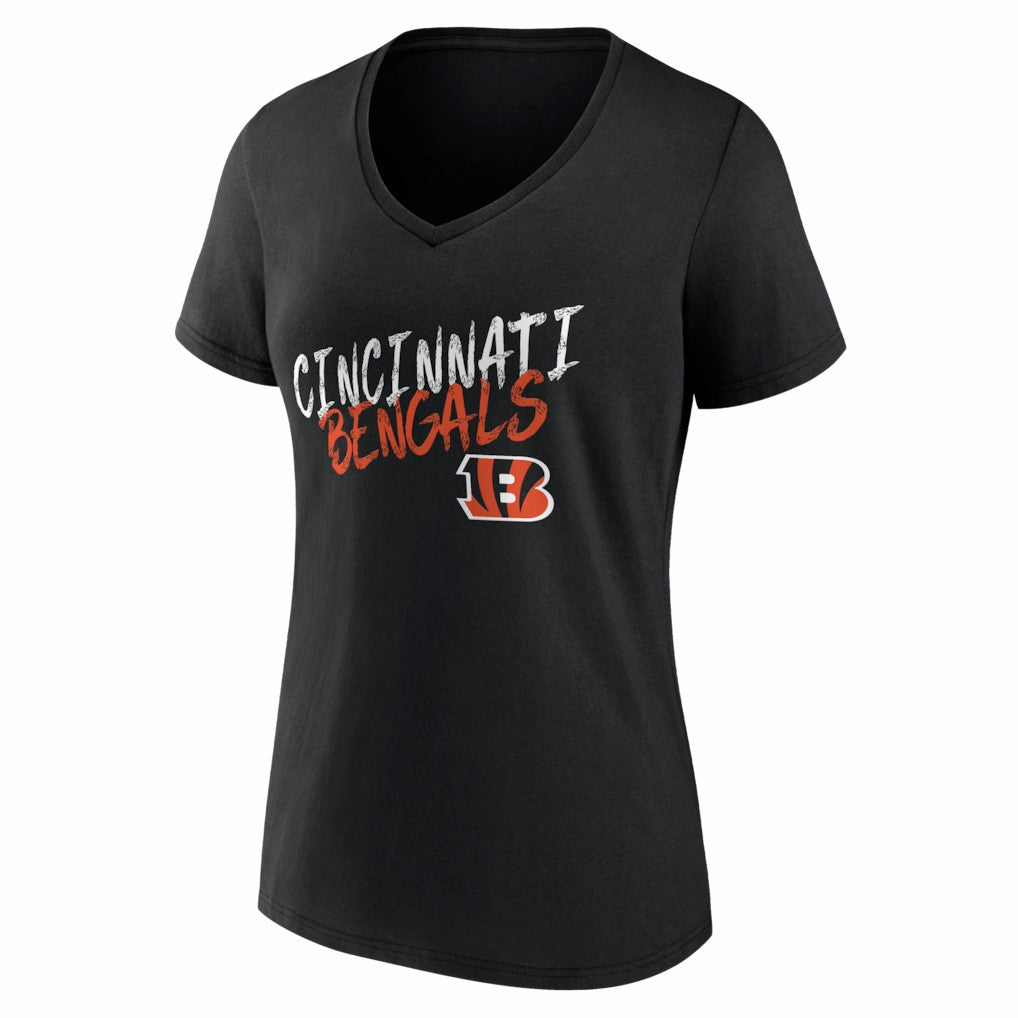 Cincinnati Bengals  Women's Hustle Personalized Name & Number V-Neck T-Shirt