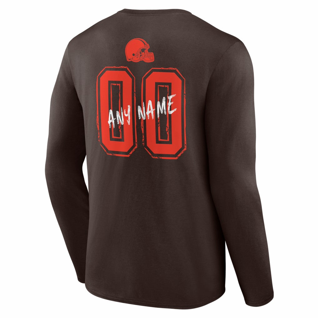 Cleveland Browns  Hustle Personalized Name & Number Long Sleeve T-Shirt