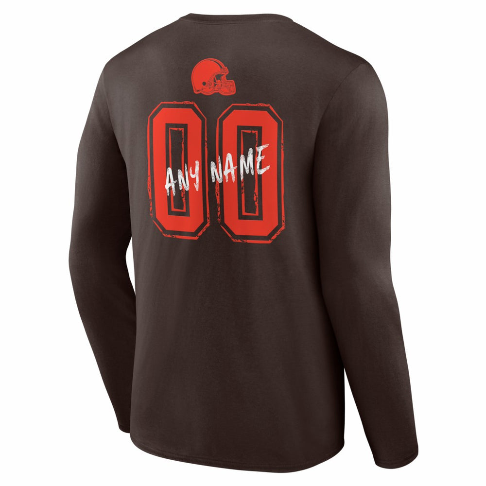 Cleveland Browns  Hustle Personalized Name & Number Long Sleeve T-Shirt