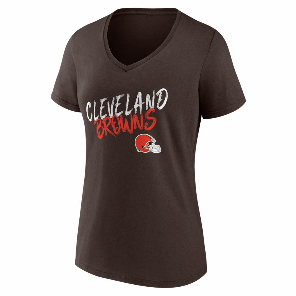 Cleveland Browns  Women's Hustle Personalized Name & Number V-Neck T-Shirt